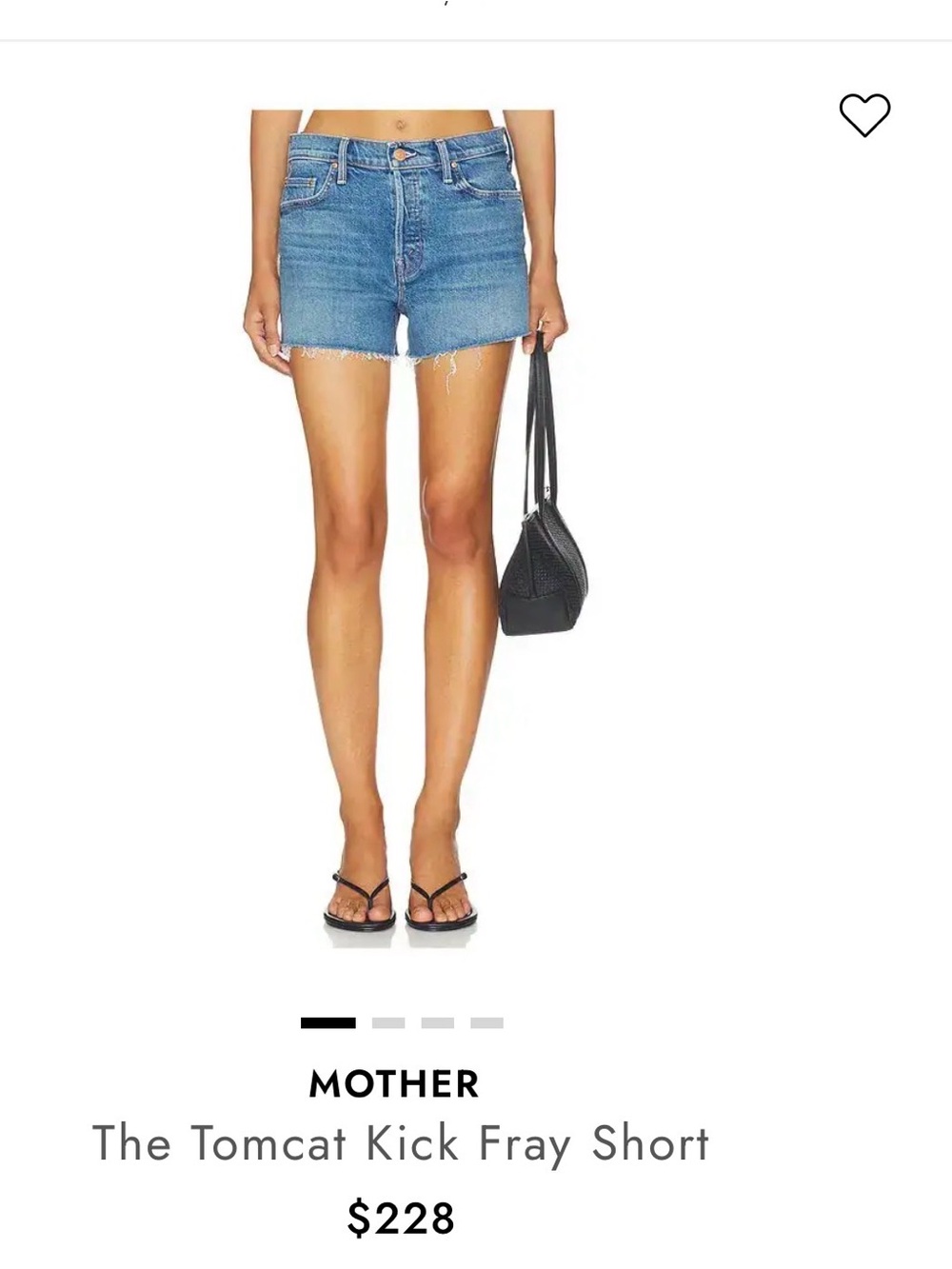 MOTHER Tomcat Kick Fray Short - Medium Blue